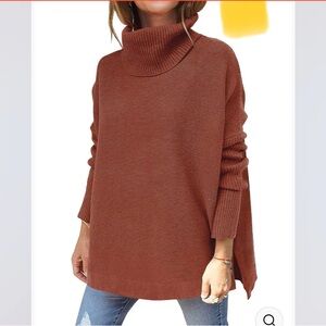 Lot of 2 rust and navy Anrabess Elegant Turtleneck Sweater